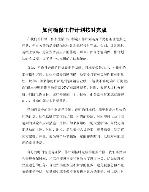 如何确保工作计划按时完成