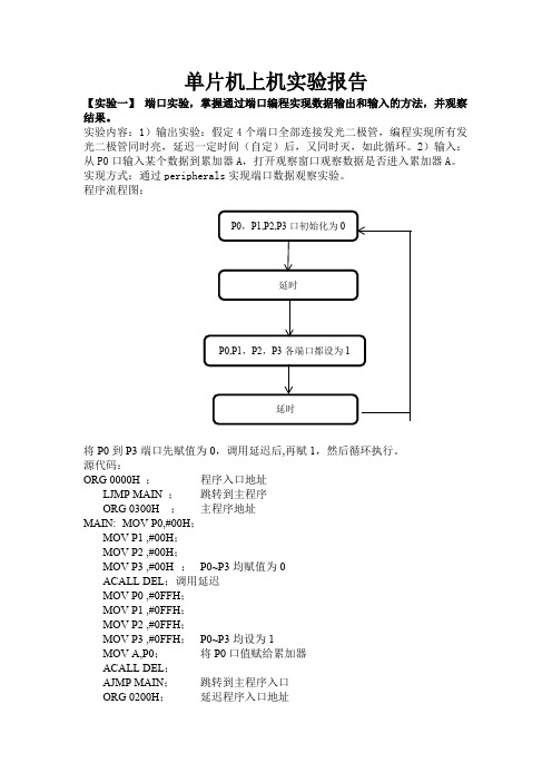 单片机程序流程图及源代码