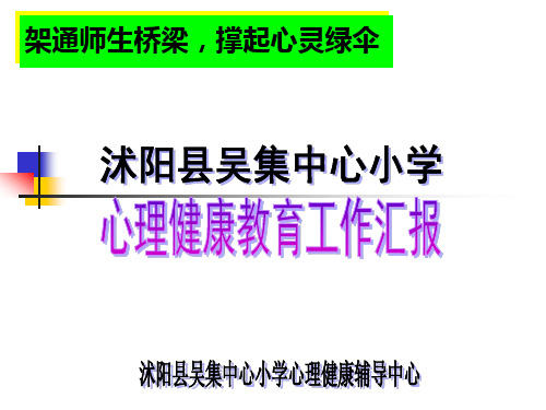 吴集中心小学心理健康教育工作汇报