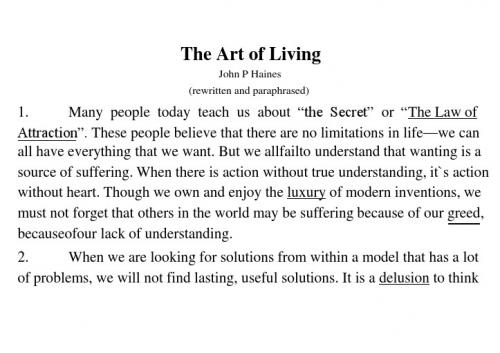 高二英语the art of living教案5