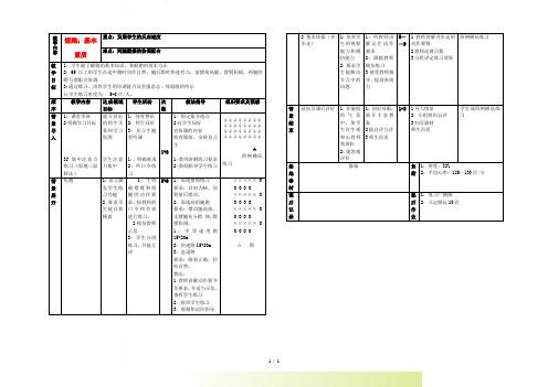 七年级体育与健康 短跑教案