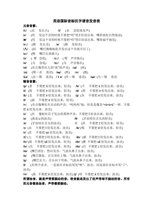 英语国际音标汉字谐音发音表[1]1