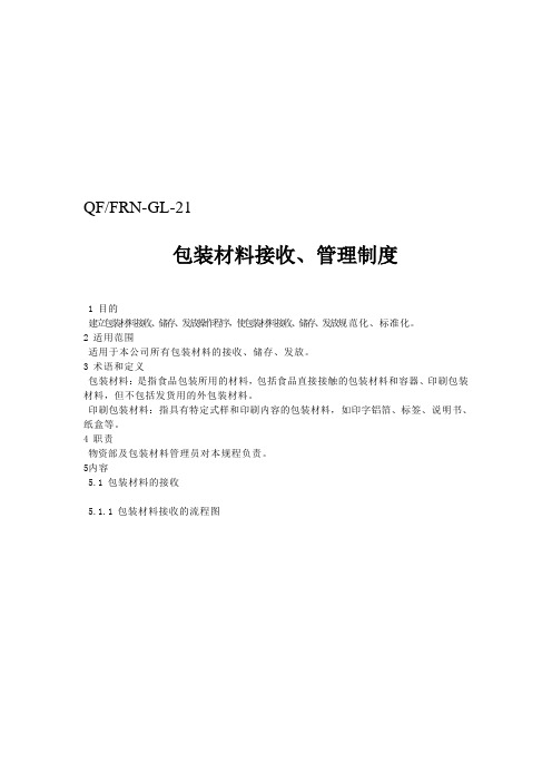 21-包装材料接收、管理制度