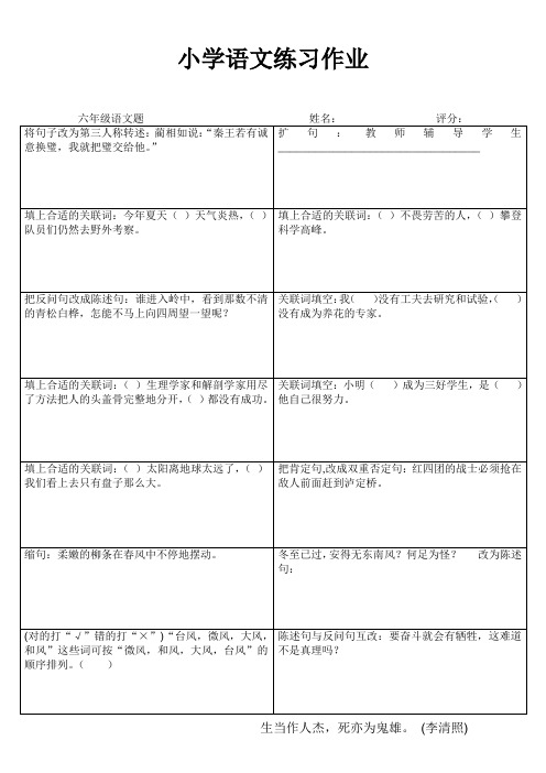 小学六年级语文期末冲刺训练1000题 (559)