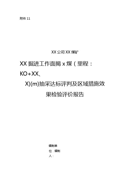 11井巷揭煤工作面抽采达标评判及区域措施效果检验报告编制指南