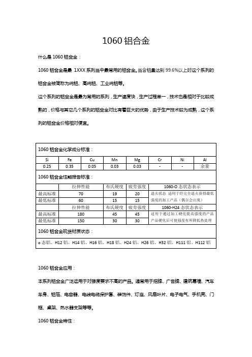 1060铝合金是什么