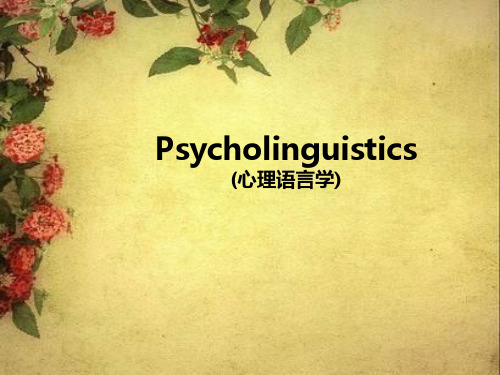 Psycholinguistics