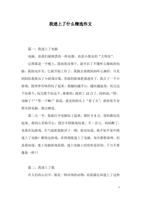 我迷上了什么精选作文