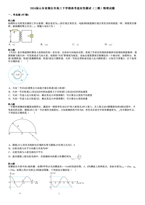 2024届山东省烟台市高三下学期高考适应性测试(二模)物理试题