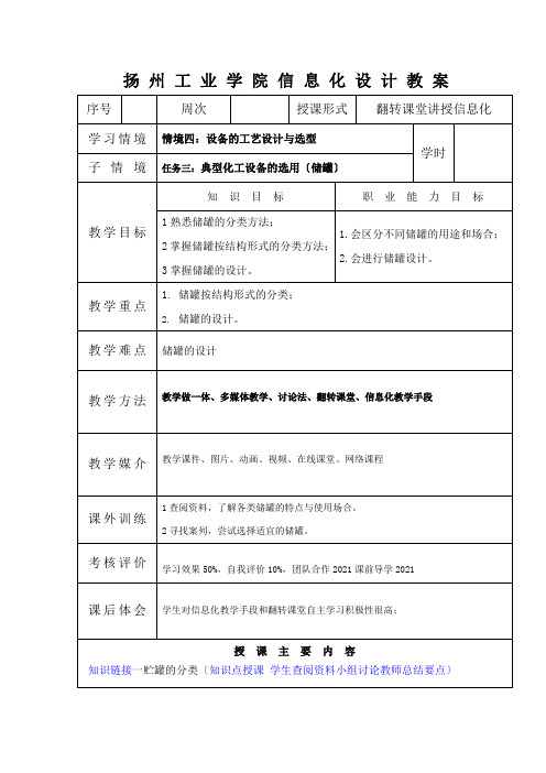 石油化工技术《储罐设计教案》