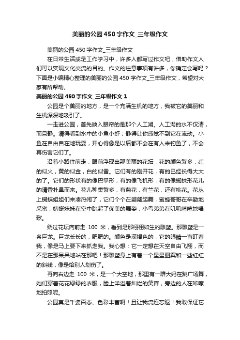 美丽的公园450字作文_三年级作文