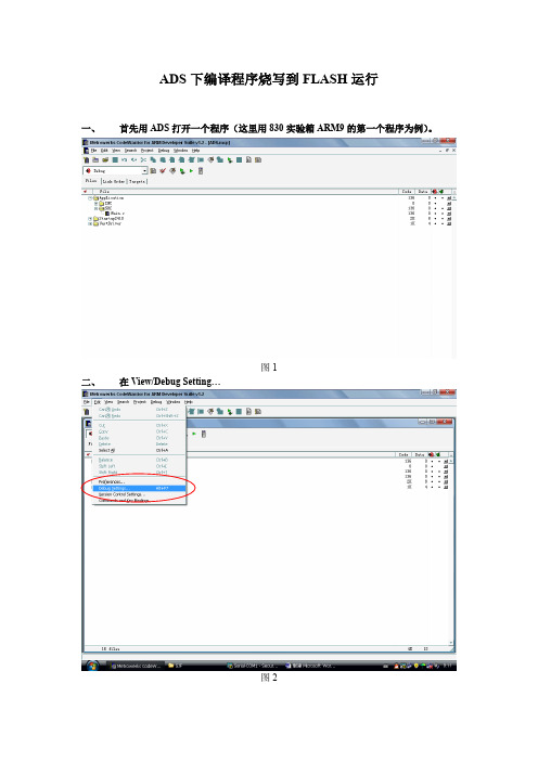 ADS下编译程序烧写到FLASH运行