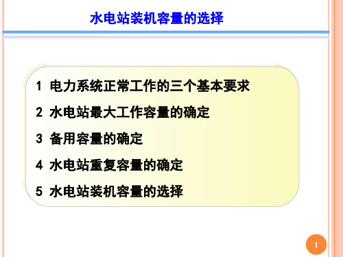 水电站主要参数选择