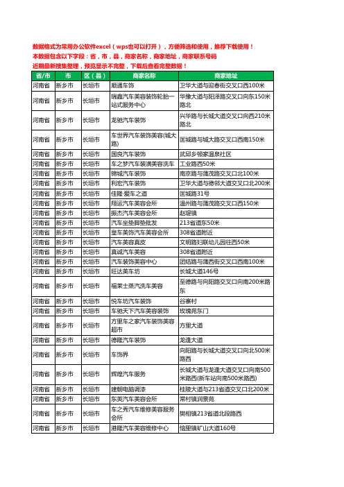 2020新版河南省新乡市长垣市汽车装具工商企业公司商家名录名单联系电话号码地址大全119家