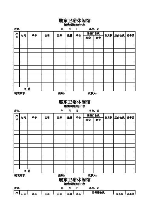 销售明细统计表