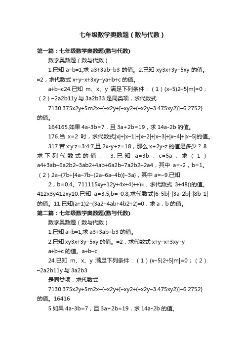 七年级数学奥数题（数与代数）