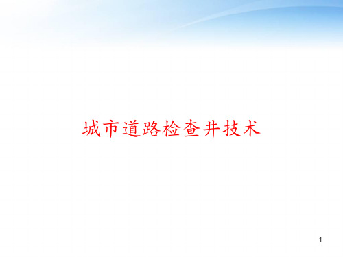 城市道路检查井技术 ppt课件