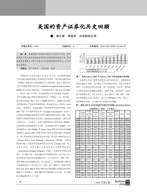 美国的资产证券化历史回顾