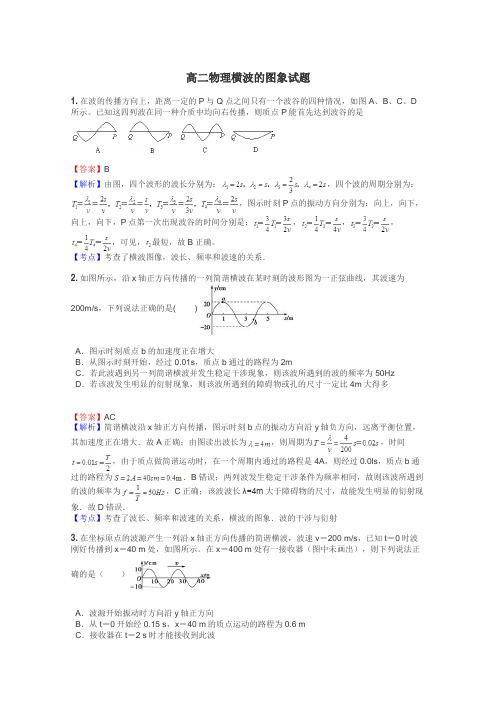 高二物理横波的图象试题
