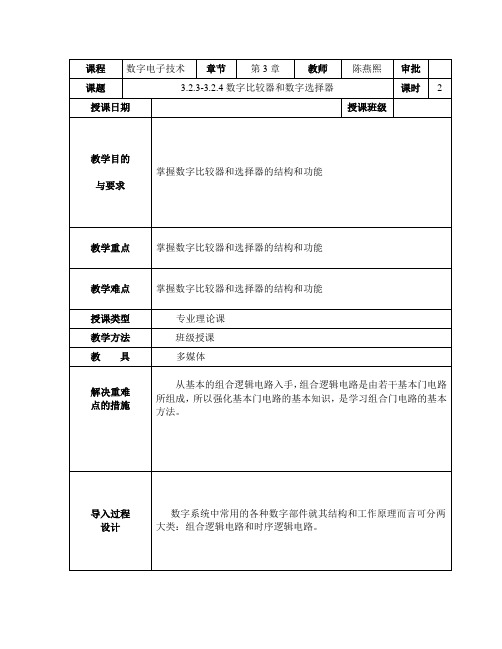 3.2.3-3.2.4数字选择器和数字比较器