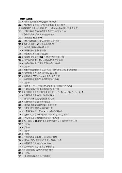 FANUC-pmc-K参数