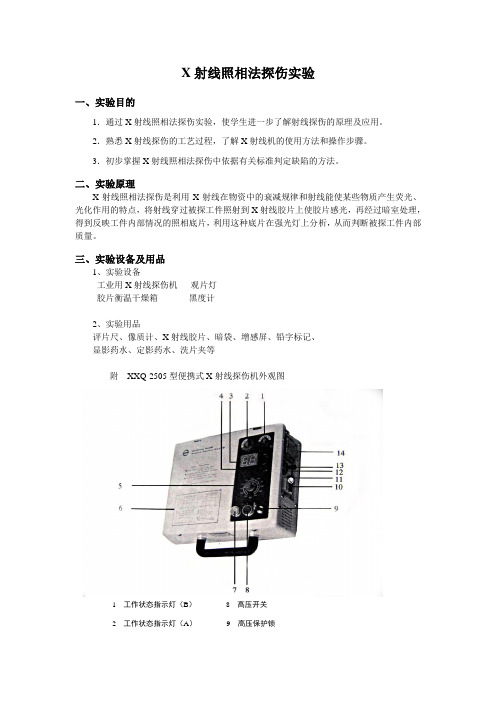 X射线照相法探伤实验