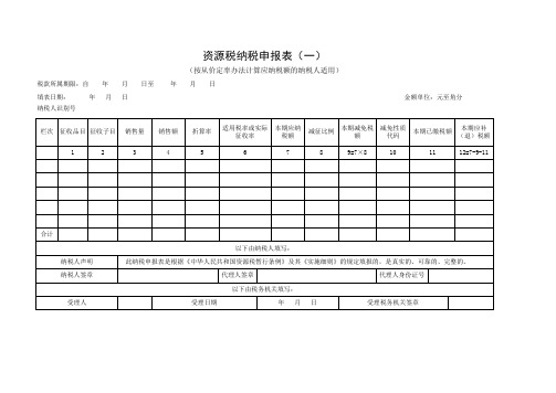 资源税纳税申报表