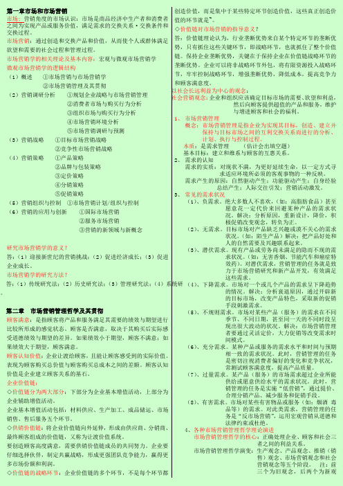 2014年自考(专插本)市场营销学复习重点 学习笔记 吴建安 第三版