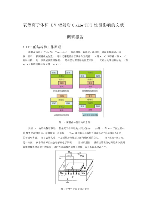 氧等离子体和UV辐射对Oxide-TFT性能影响的文献调研报告