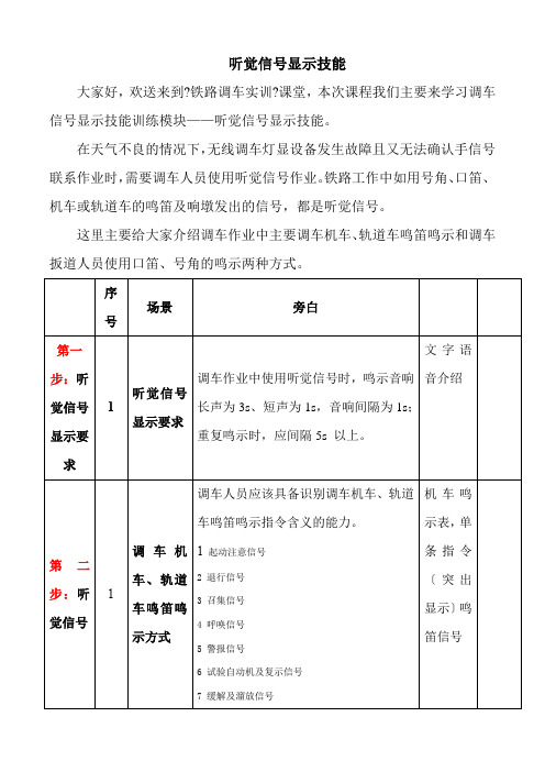 铁道交通运营管理专业《教案-1.2听觉信号显示技能4》