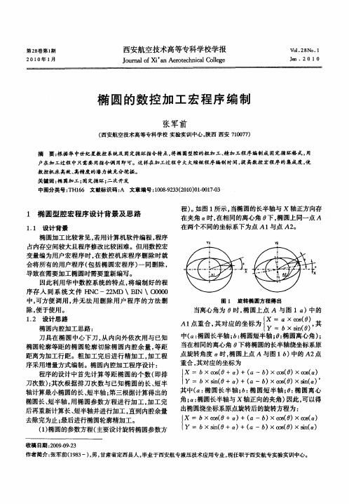 椭圆的数控加工宏程序编制