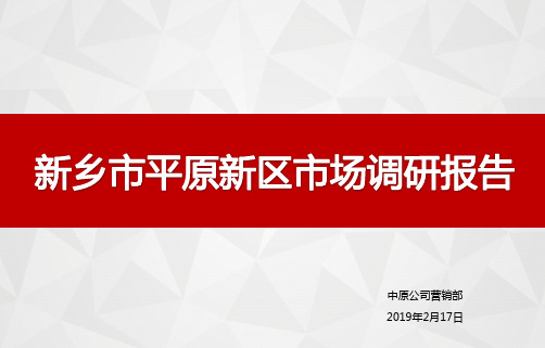 2019【城市进入研究】新乡平原新区市场调研报告