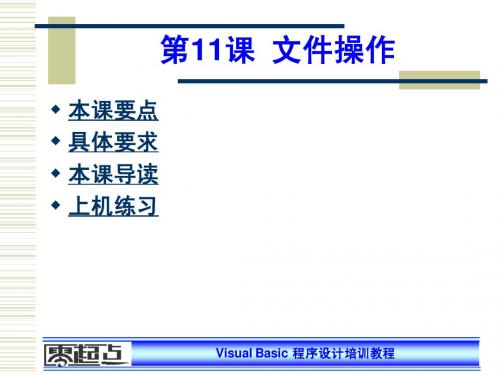 VB程序设计培训教程零起点VB-11课