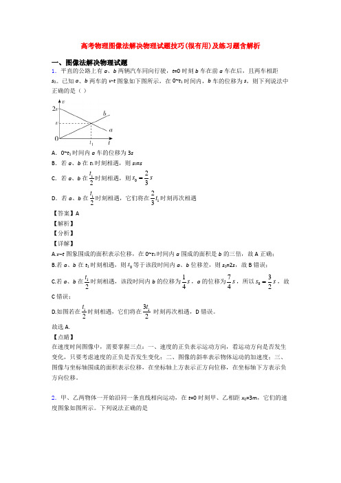 高考物理图像法解决物理试题技巧(很有用)及练习题含解析