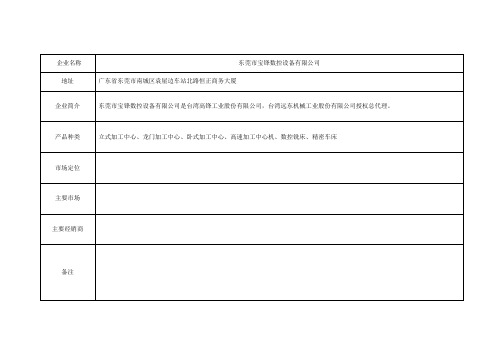 东莞市宝锋数控设备有限公司