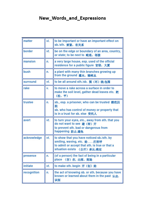 创新大学英语1综合教程(华东师范大学出版社)第五单元单词