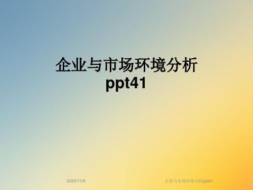 企业与市场环境分析ppt41