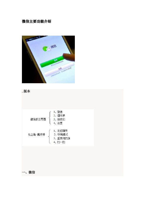 微信主要功能介绍