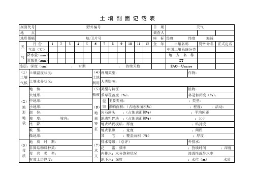 土壤剖面记载表