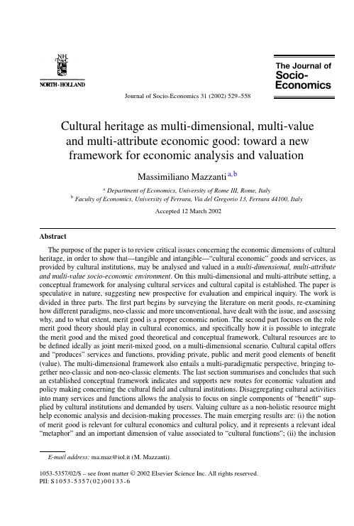 Cultural heritage as multi-dimensional