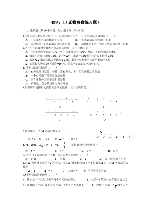 数学正负数 练习