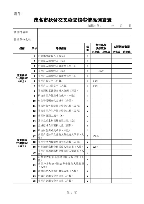 检查核实情况调查表