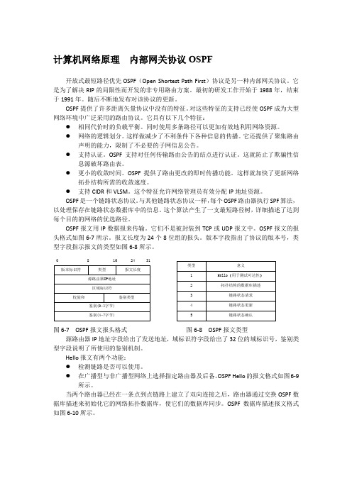 计算机网络原理  内部网关协议OSPF