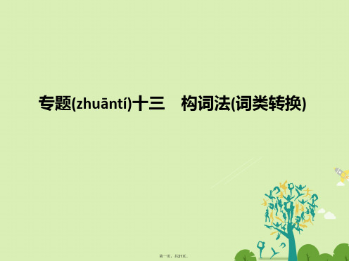 创新设计浙江专用高考英语二轮复习第二部分基础语法巧学巧练专题十三构词法词类转换课件0121344