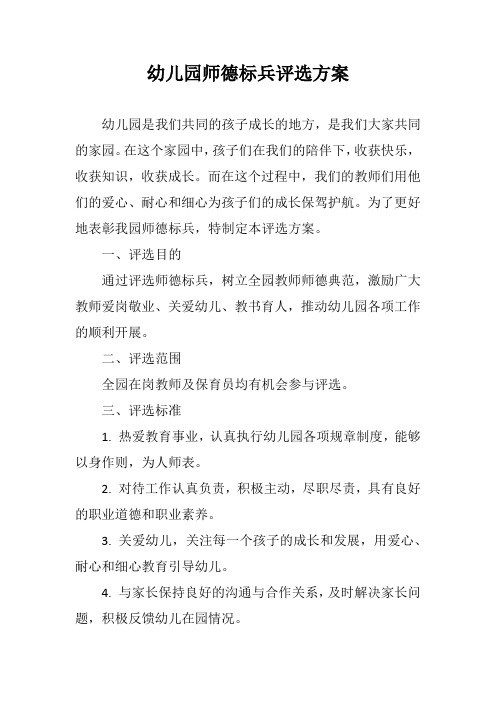 师德标兵评选方案