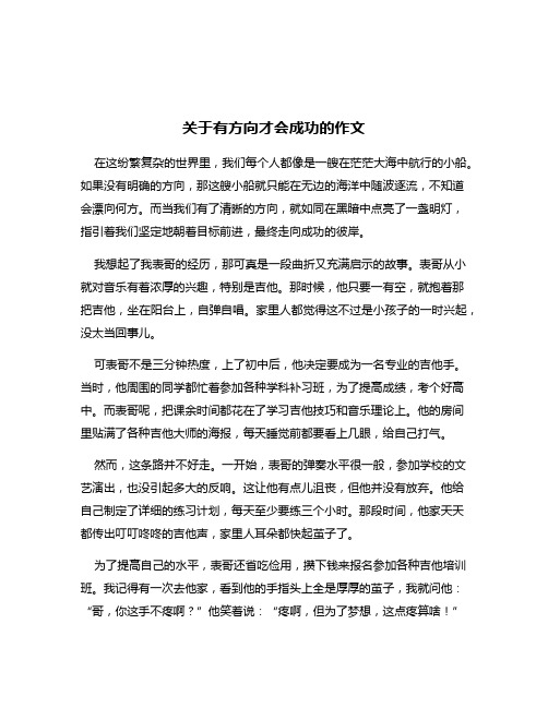 关于有方向才会成功的作文