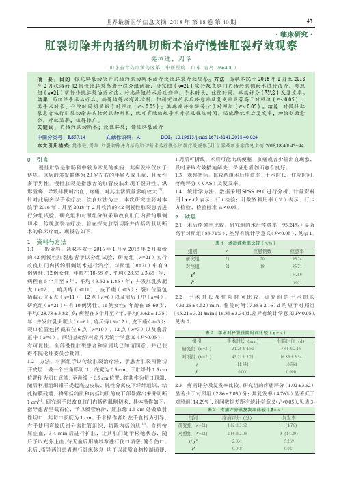 肛裂切除并内括约肌切断术治疗慢性肛裂疗效观察