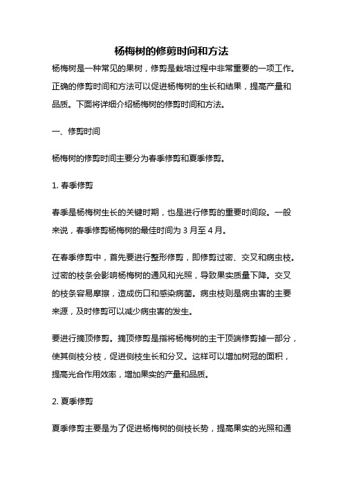 杨梅树的修剪时间和方法