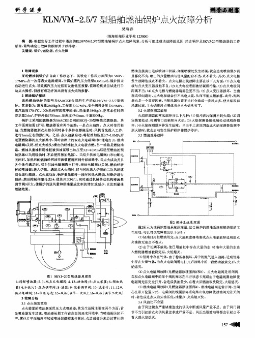 KLN／VM-2.5／7型船舶燃油锅炉点火故障分析