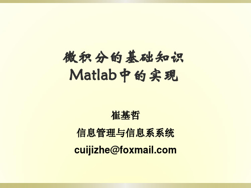 matlab编程_微积分处理